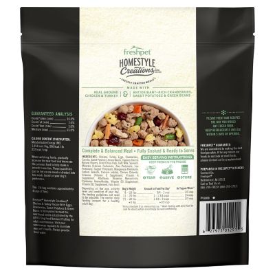 Image showing  Homestyle Creations Adult Chicken and Turkey Recipe with Veggies Fresh Dog Food, 1 lb.