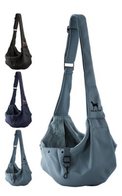 NOAH & PAW Dog Sling Carrier for Dogs & Cats, Adjustable Padded Strap, Twill Fabric Lined with Fur, Washable, Snap T Style