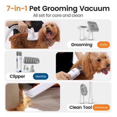 Image showing  LM2 Dog Grooming Kit - Vacuum with Clipper & Nail Grinder, 7 Tools, 1.5L Dust Cup for Shedding Pet Hair