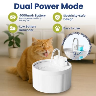 Image showing  CeramiFlow Ceramic Battery-Operated Faucet Dog & Cat Water Fountain, 9-cup