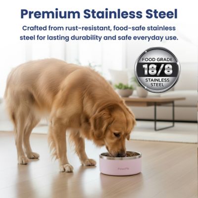 Image showing  Stainless Steel Slow-Feed Puzzle Dog Bowl, 64 oz.