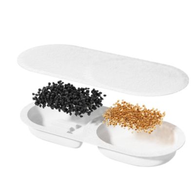 Image showing  Stainless Steel Battery-Operated Water Fountain Oval and Circular replacement filters, 8 Count