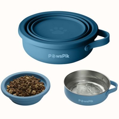 PawsPik 2-in-1 Stainless Steel and Silicone Pet Travel Bowl