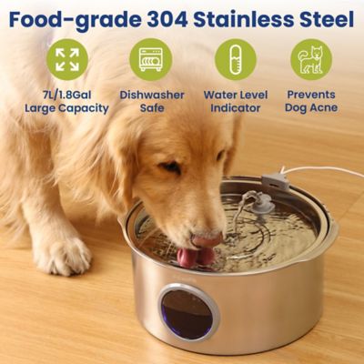 Image showing  Ultra-Quiet Stainless Steel Dog Water Fountain, 1.8 gal.