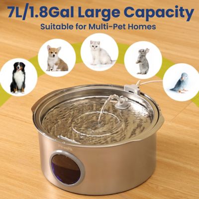 Image showing  Ultra-Quiet Stainless Steel Dog Water Fountain, 1.8 gal.