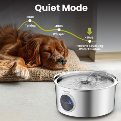 Image showing 5 th PawsPik Ultra-Quiet Stainless Steel Dog Water Fountain, 1.8 gal.