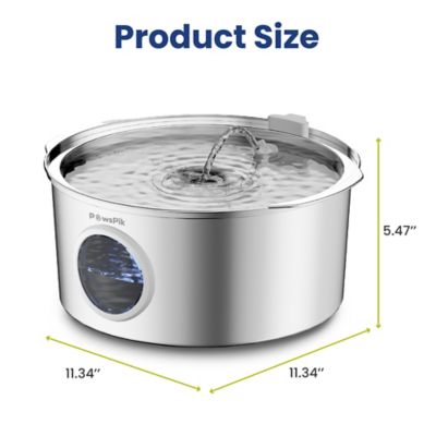 Image showing 9 th PawsPik Ultra-Quiet Stainless Steel Dog Water Fountain, 1.8 gal.