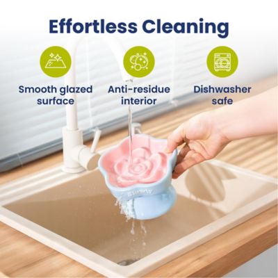 Image showing 6 th PawsPik Raised Ceramic Slow Feeder Dog & Cat Food Bowl