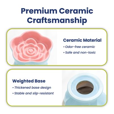 Image showing 7 th PawsPik Raised Ceramic Slow Feeder Dog & Cat Food Bowl