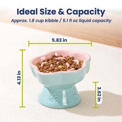 Image showing 8 th PawsPik Raised Ceramic Slow Feeder Dog & Cat Food Bowl