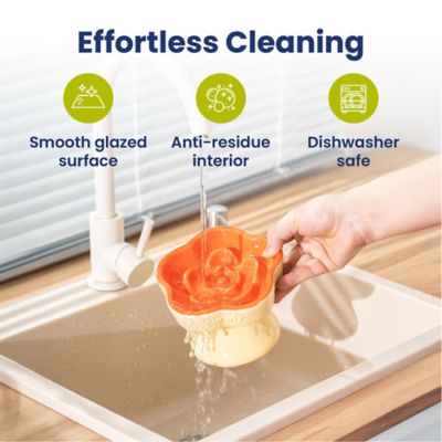 Image showing 6 th PawsPik Raised Ceramic Slow Feeder Dog & Cat Food Bowl