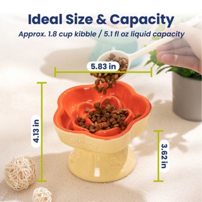 Image showing 8 th PawsPik Raised Ceramic Slow Feeder Dog & Cat Food Bowl
