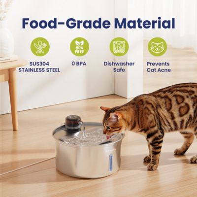 Image showing  PureFlow MAX Stainless Steel Curve Cat and Small Dog Water Fountain, 3.2 L