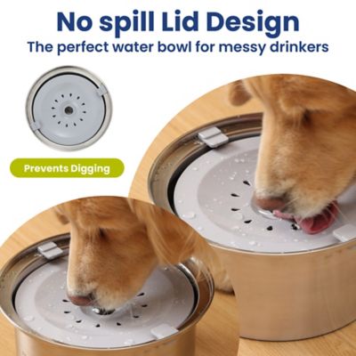 Image showing  Spill Proof Stainless Steel Dog Bowl, 4-L, Large