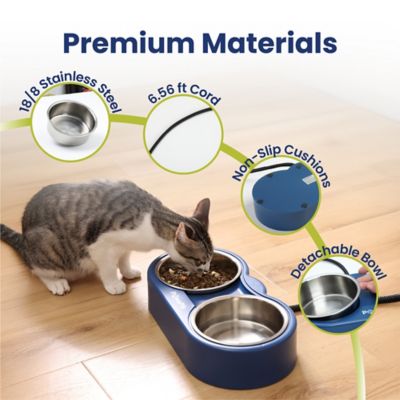 Image showing  Heated 18/8 Stainless Steel Outdoor Cat Bowl