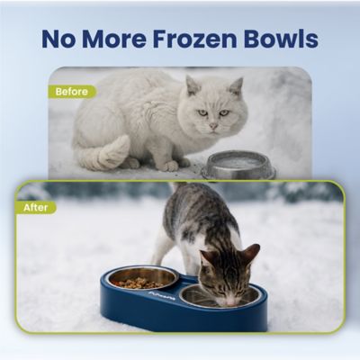 Image showing  Heated 18/8 Stainless Steel Outdoor Cat Bowl