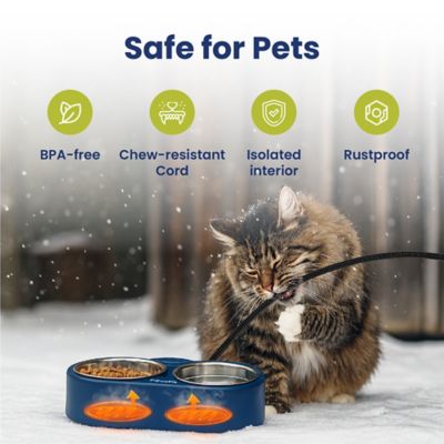 Image showing 6 th PawsPik Heated 18/8 Stainless Steel Outdoor Cat Bowl