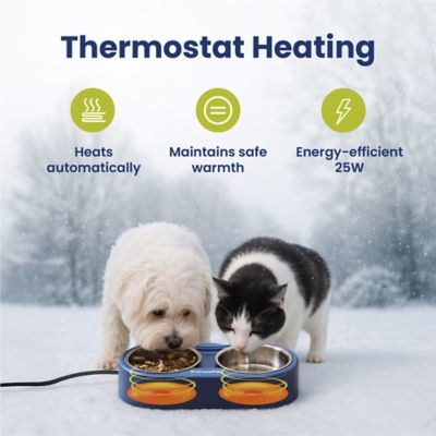 Image showing 8 th PawsPik Heated 18/8 Stainless Steel Outdoor Cat Bowl