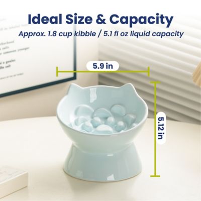 Image showing 8 th PawsPik Lynx Ceramic Raised Slow Food Bowl
