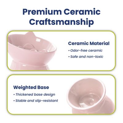 Image showing 7 th PawsPik Lynx Ceramic Raised Slow Food Bowl