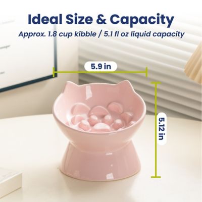 Image showing 8 th PawsPik Lynx Ceramic Raised Slow Food Bowl