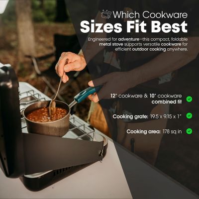 Image showing  Portable Propane Double Camp Stove with Auto Turn Ignition