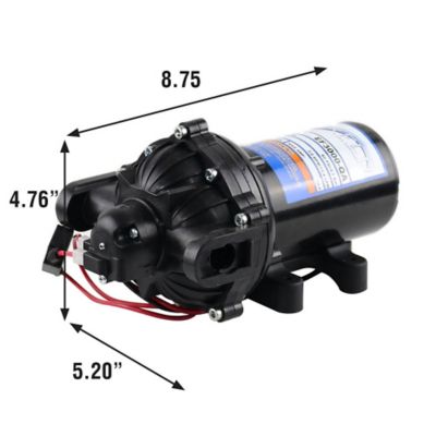 Image showing  12V On-Demand Diaphragm Pump - 3.0GPM, 60 PSI Max, 3/4 in. QA Ports