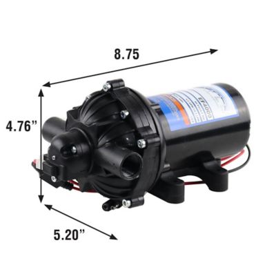 Image showing  12V On-Demand Diaphragm Pump - 4.0GPM, 60 PSI Max, 1/2 in. FNPT Ports
