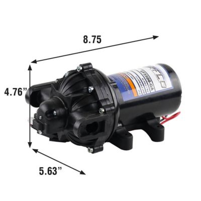 Image showing  12V On-Demand Diaphragm Pump - 5.5GPM, 60 PSI Max, 3/4 in. QA Ports