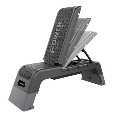 Image showing 5 th Power Systems Aerobic Deck, Adjustable Fitness Deck Bench with Adjustable Deck & Resistance Band Clips