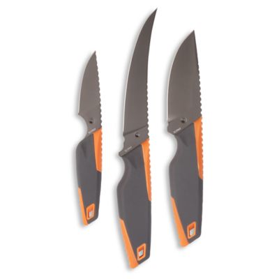 Outdoor Edge VANTEX 4-Piece Roll Pack Kit- Includes Drop Point, Boning, Caping Blades with Sharpener