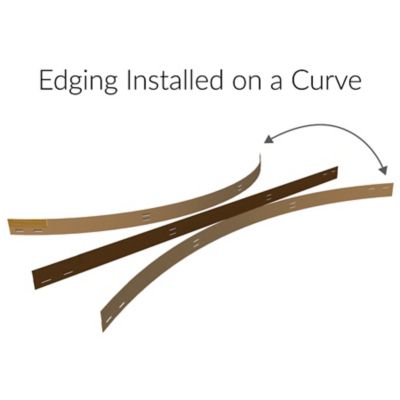 Image showing  8 ft. x 4 in. Textured Brown Steel Landscape Edging with Stakes