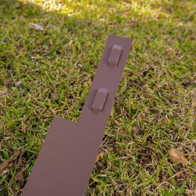 Image showing 6 th IronRidge 4 ft. x 4 in. Textured Brown Steel Landscape Edging with Stakes
