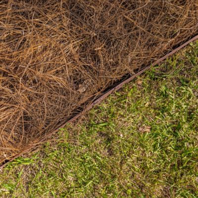 Image showing 9 th IronRidge 4 ft. x 4 in. Textured Brown Steel Landscape Edging with Stakes