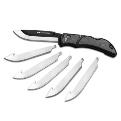Outdoor Edge 3.5 in. Razor-Edc Lite Gray 6 Stainless Drop Point Blades