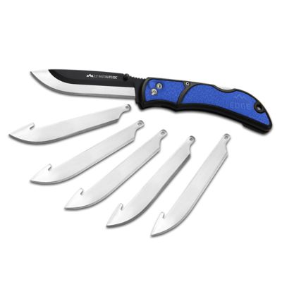 Outdoor Edge 3.5 in. Razor-Edc Lite Blue 6 Stainless Drop Point Blades