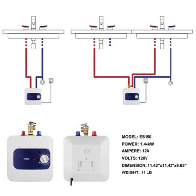 Image showing  ThermoMate Mini Tank Water Heater Electric, 1.32 gal., Point of Use, 120V 1440W, UL Listed