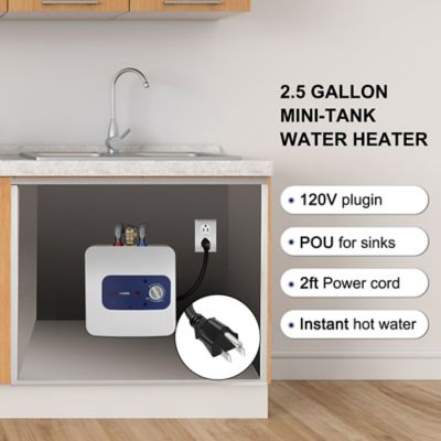 Image showing  2.5-Gallon Mini Tank Electric Water Heater, 120V, Under Sink, Instant Hot Water