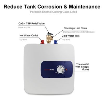 Image showing 6 th thermomate 4-Gallon Mini Tank Electric Water Heater, 120V, 1440 W, Point of Use, Instant Hot Water