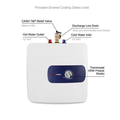 Image showing  8 gal. Mini Tank Electric Water Heater, 120V, 1440W, Under Sink, Instant Hot Water