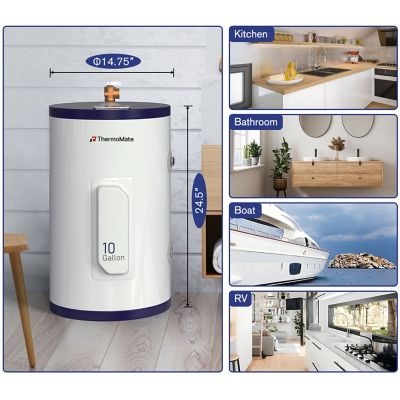 Image showing  10 gal. Point-of-Use Electric Water Heater, 120V Hardwired, 1500W, Instant Hot Water