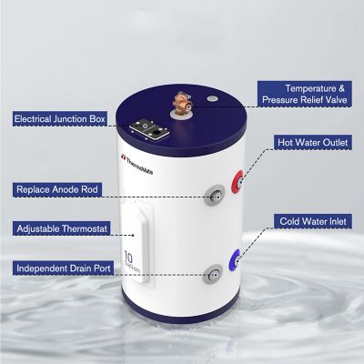 Image showing 5 th thermomate 10 gal. Point-of-Use Electric Water Heater, 120V Hardwired, 1500W, Instant Hot Water