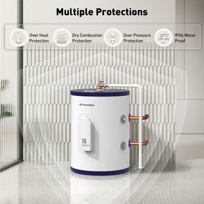 Image showing 7 th thermomate 18 gal. Point-of-Use Electric Water Heater, 120V Hardwired, 1500W, Compact Storage Tank, Instant Hot Water