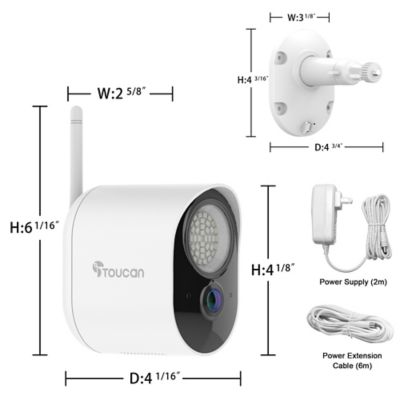 Image showing 9 th Toucan Wi-Fi 1080p Security Floodlight Camera, 2-Pack - No Monthly Fee Required