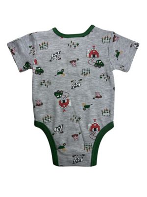 Image showing  Infant Boy Creeper Farm Scene Aop