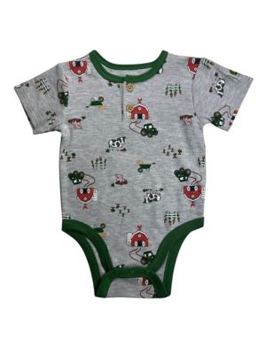 Image showing 0 th John Deere Infant Boy Creeper Farm Scene Aop