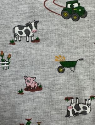 Image showing 2 th John Deere Infant Boy Creeper Farm Scene Aop