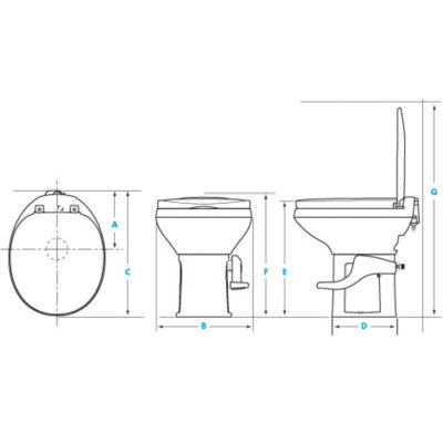 Image showing  Aqua Magic Residence Toilet, High Profile with Round Seat, Bone, 42171