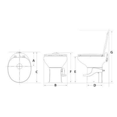 Image showing  Aqua-Magic II High Profile Toilet, with Round Seat, Bone, 42062