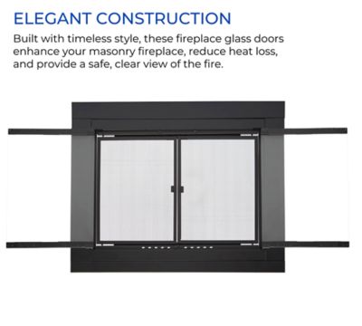 Image showing  Harland Fireplace Glass Doors With Screen, Medium - Model# HLFD-MD